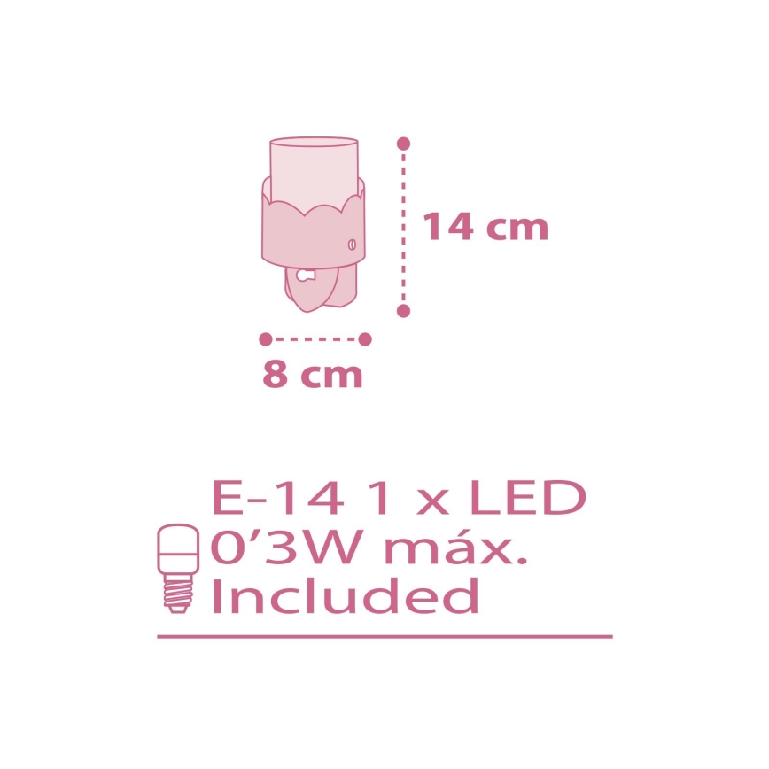 Dalber 61235S - LED Lamp pistikupessa MOON 1xE14/0,3W/230V