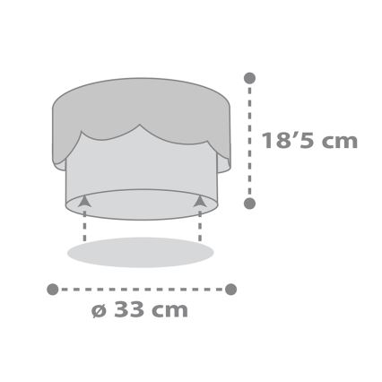 Dalber 61236E - Laevalgusti lastele MOON 2xE27/60W/230V hall