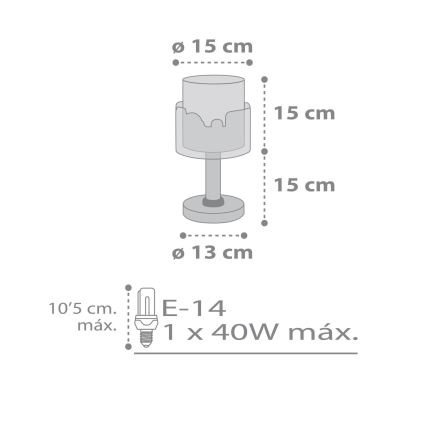 Dalber 61681 - Lamp lastele BABY TRAVEL 1xE14/40W/230V