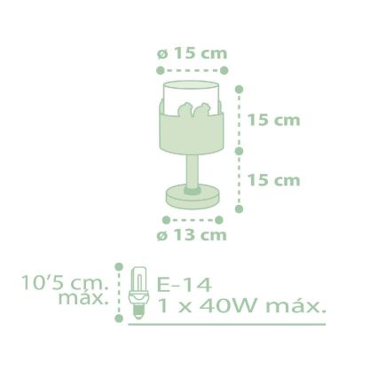 Dalber 61711H - Lamp lastetuppa SWEET LOVE 1xE14/40W/230V roheline