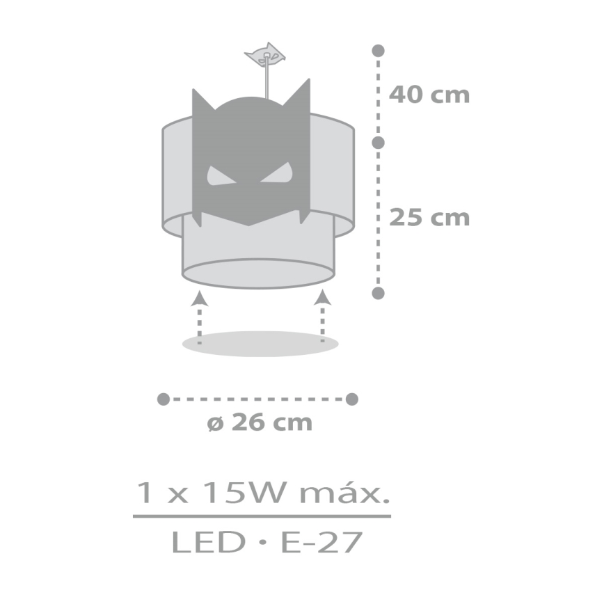 Dalber 61802 - Lühter lastele DARK HERO 1xE27/15W/230V
