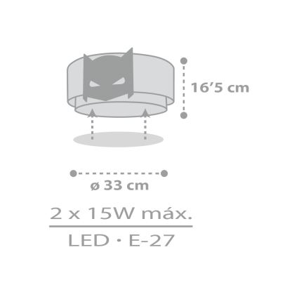 Dalber 61806 - Laevalgusti lastele DARK HERO 2xE27/15W/230V