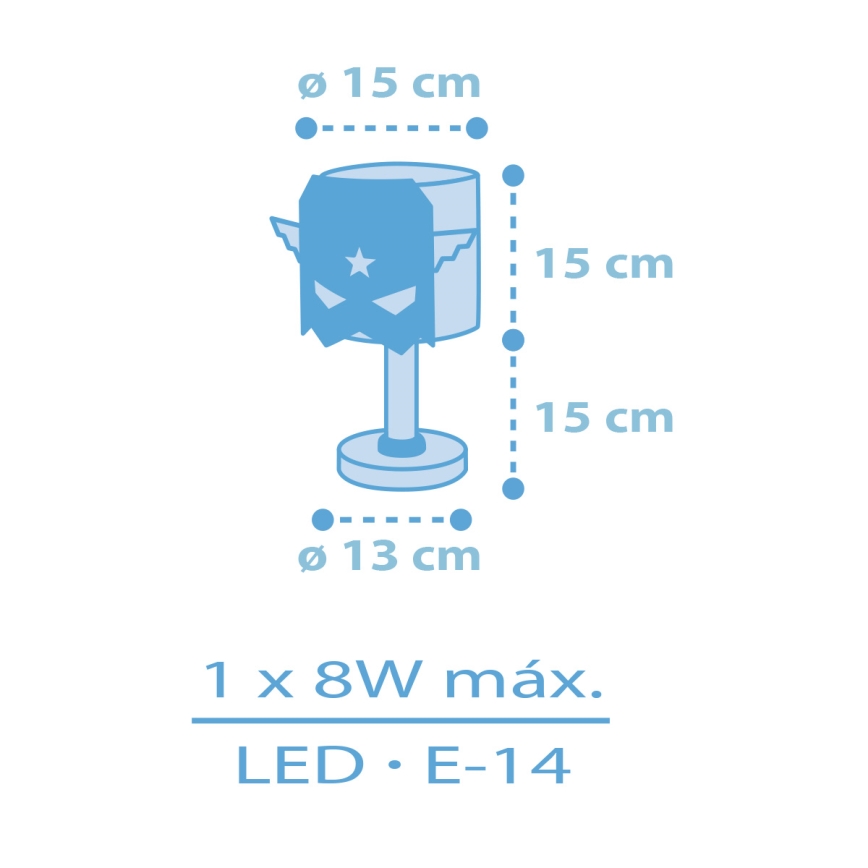 Dalber 61811 - Lamp lastele SININE HERO 1xE14/8W/230V