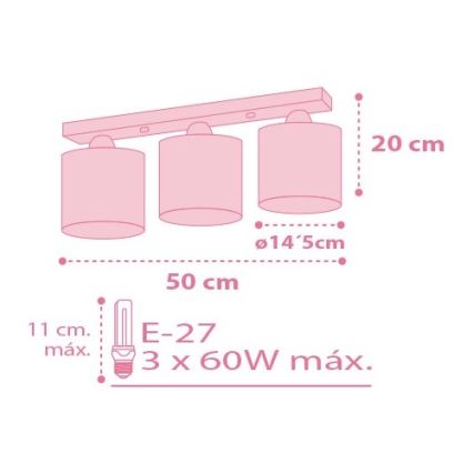 Dalber 62003S - Laevalgusti lastele COLORS 3xE27/60W/230V