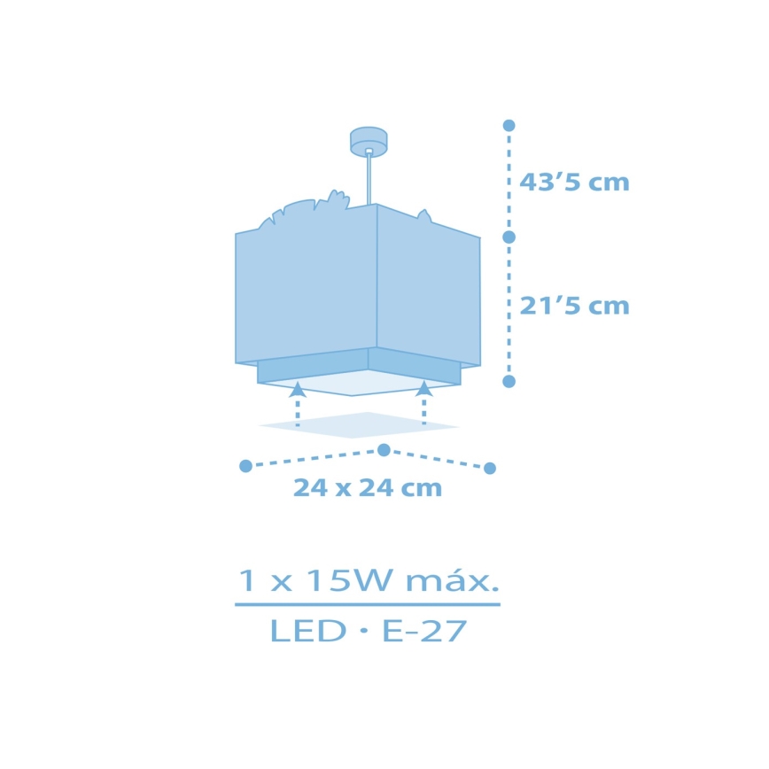 Dalber 63112T - Lühter lastetuppa JUNGLE 1xE27/15W/230V sinine