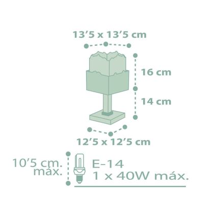 Dalber 63161H - Lamp lastetuppa PANDA 1xE14/40W/230V roheline