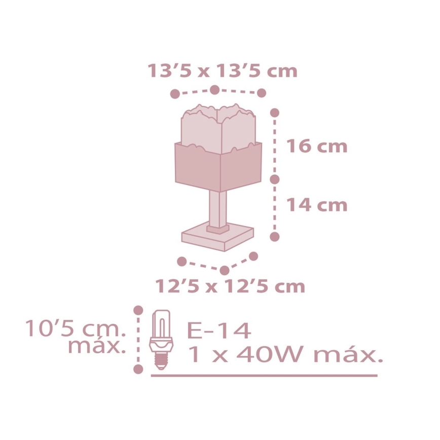 Dalber 63161S - Lamp lastetuppa PANDA 1xE14/40W/230V roosa