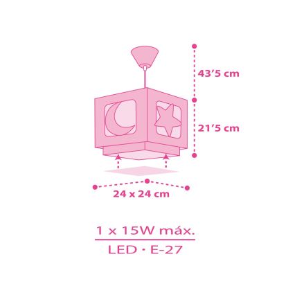 Dalber 63232S - Lühter lastetuppa MOONLIGHT 1xE27/60W/230V