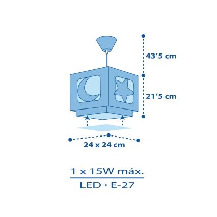 Dalber 63232T - Lühter lastetuppa MOON LIGHT 1xE27/60W/230V