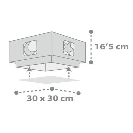 Dalber 63236E - Laevalgusti lastele MOONLIGHT 2xE27/60W/230V hall