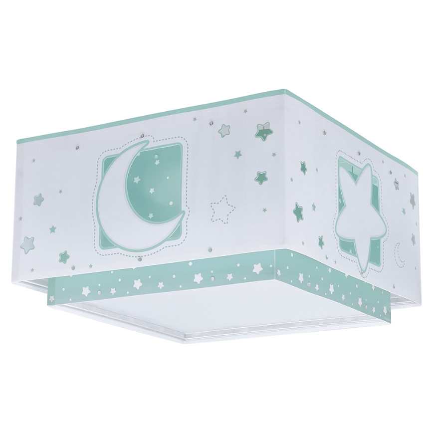 Dalber 63236H - Laevalgusti lastele MOONLIGHT 2xE27/60W/230V roheline