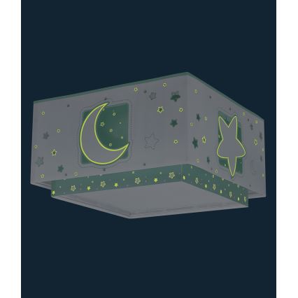 Dalber 63236H - Laevalgusti lastele MOONLIGHT 2xE27/60W/230V roheline