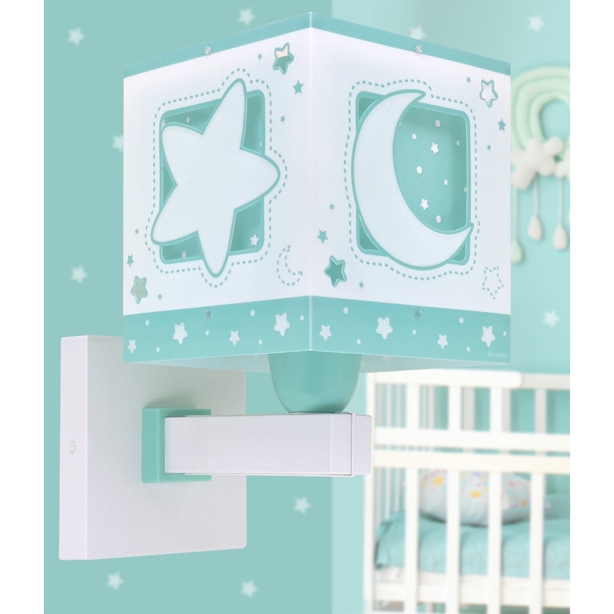 Dalber 63239H - Seinavalgusti lastetuppa MOONLIGHT 1xE27/15W/230V roheline