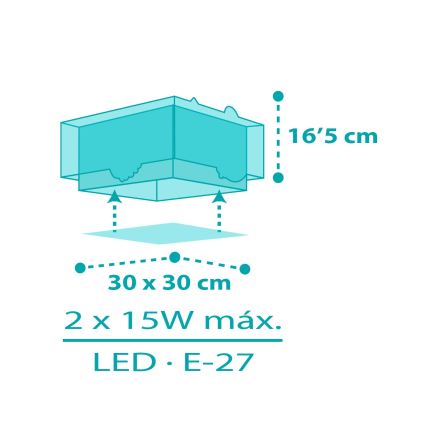 Dalber 63316 - Laevalgusti lastetuppa HAPPY JUNGLE 2xE27/15W/230V