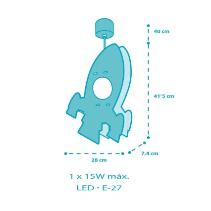 Dalber 63357 - Lühter lastele ROCKET 1xE27/15W/230V