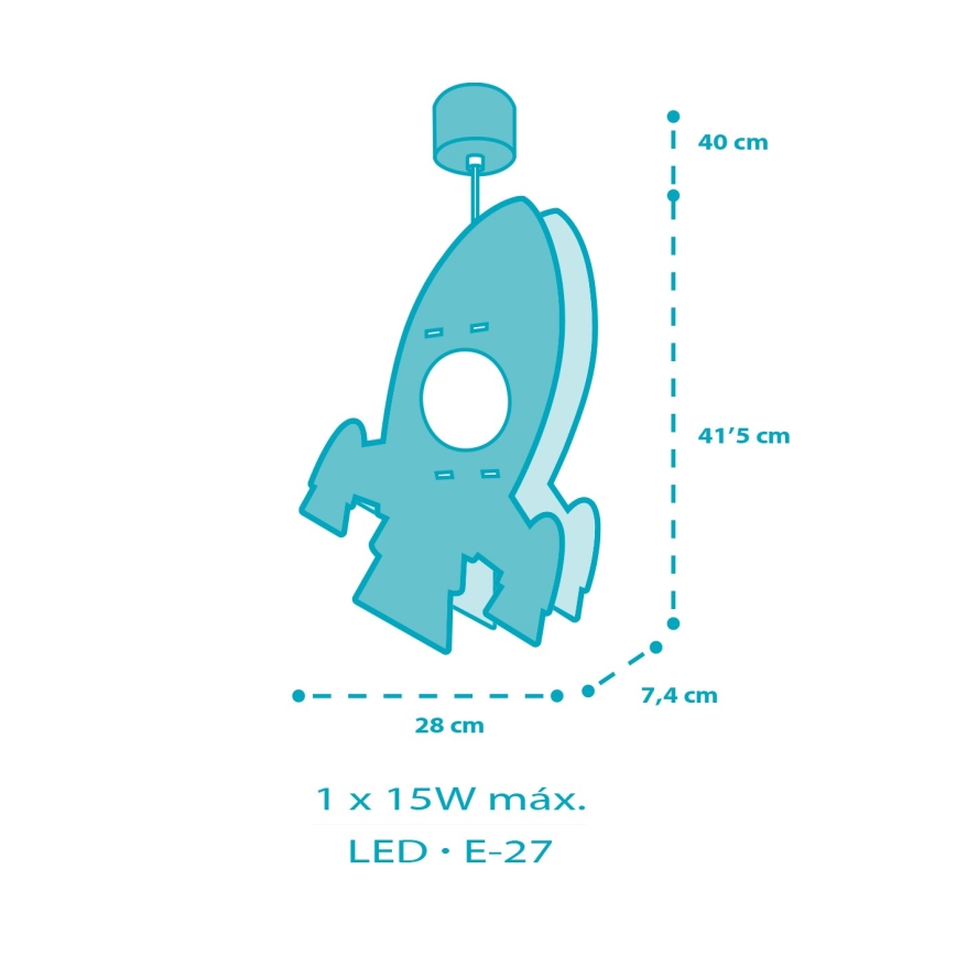 Dalber 63357 - Lühter lastele ROCKET 1xE27/15W/230V
