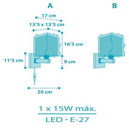 Dalber 63359 - Seinavalgusti lastetuppa ROCKET 1xE27/15W/230V