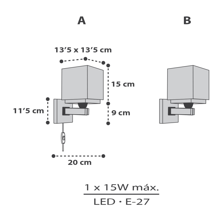 Dalber 63379 - Seinavalgusti lastele LITTLE PIXEL 1xE27/15W/230V