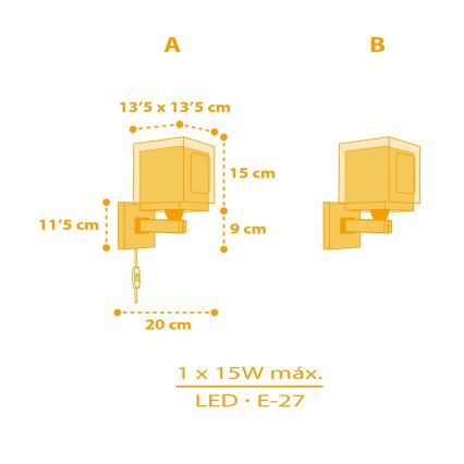 Dalber 63409 - Seinavalgusti lastetuppa MY FARM 1xE27/15W/230V