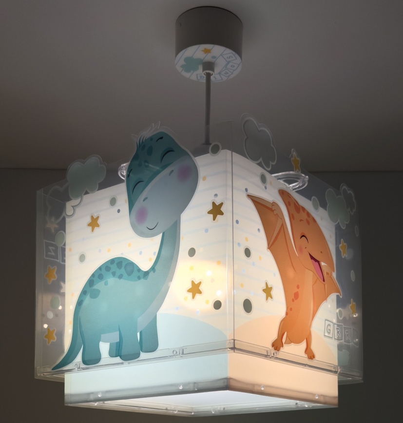 Dalber 63452 - Lastetoa laelamp BABY DINOS 1xE27/15W/230V erksavärviline