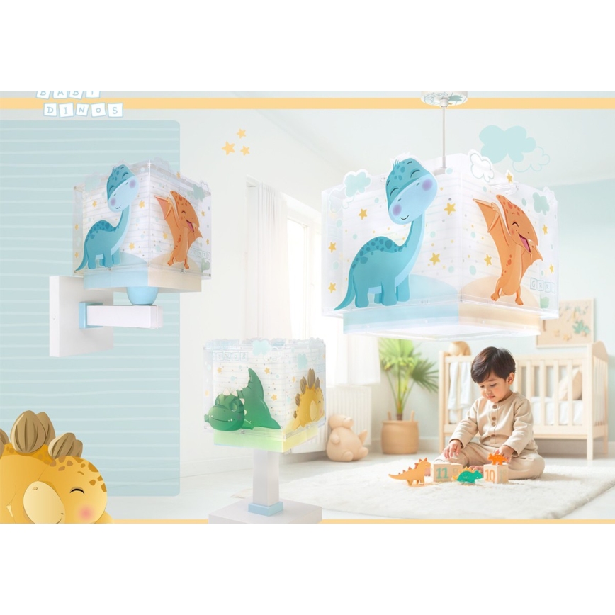 Dalber 63452 - Lastetoa laelamp BABY DINOS 1xE27/15W/230V erksavärviline