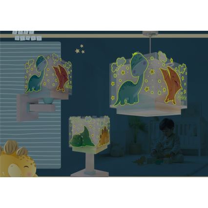 Dalber 63452 - Lastetoa laelamp BABY DINOS 1xE27/15W/230V erksavärviline