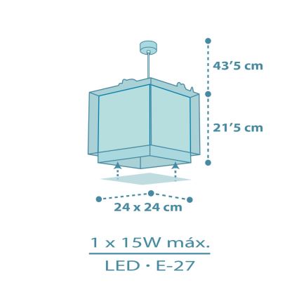 Dalber 63452 - Lastetoa laelamp BABY DINOS 1xE27/15W/230V erksavärviline