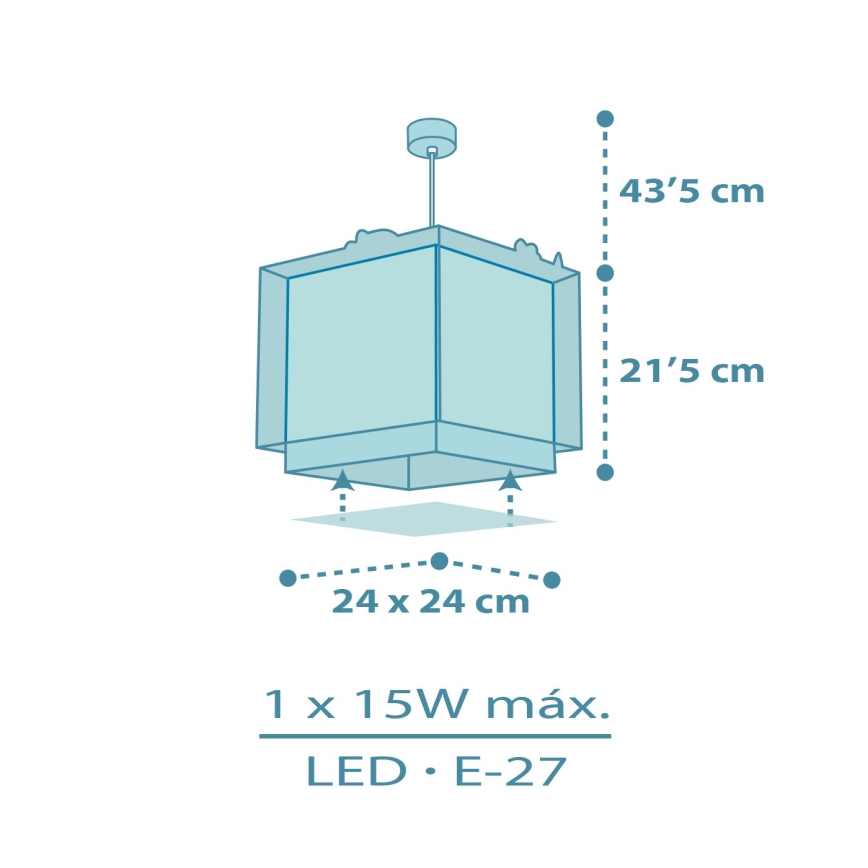 Dalber 63452 - Lastetoa laelamp BABY DINOS 1xE27/15W/230V erksavärviline