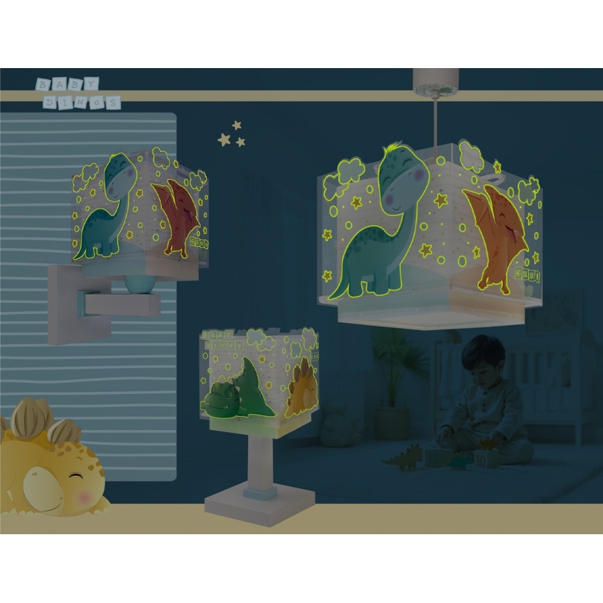 Dalber 63459 - BABY DINOS laste seinavalgusti 1xE27/15W/230V mitmevärviline
