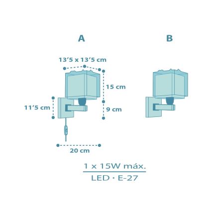 Dalber 63459 - BABY DINOS laste seinavalgusti 1xE27/15W/230V mitmevärviline