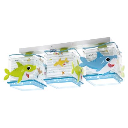 Dalber 63473 - Laevalgusti lastele BABY SHARK 3xE27/60W/230V