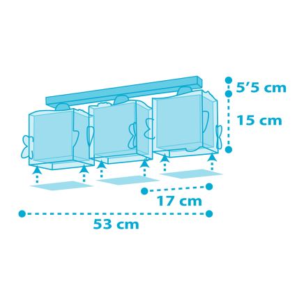 Dalber 63473 - Laevalgusti lastele BABY SHARK 3xE27/60W/230V