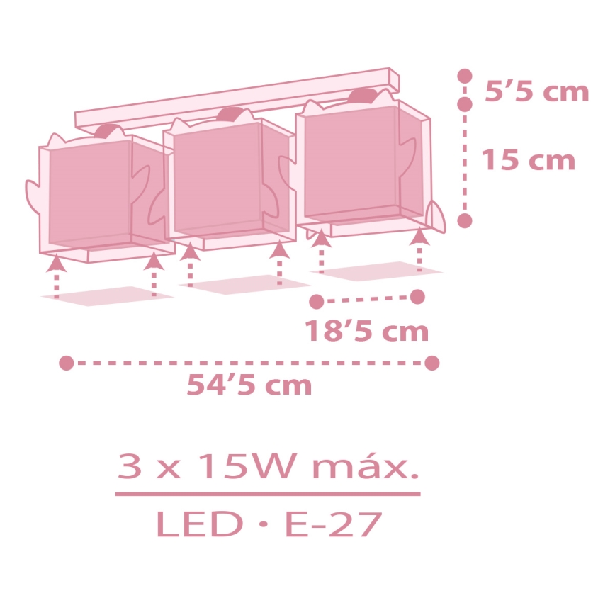 Dalber 64483 - Laevalgusti lastele LITTLE FRIENDS 3xE27/15W/230V