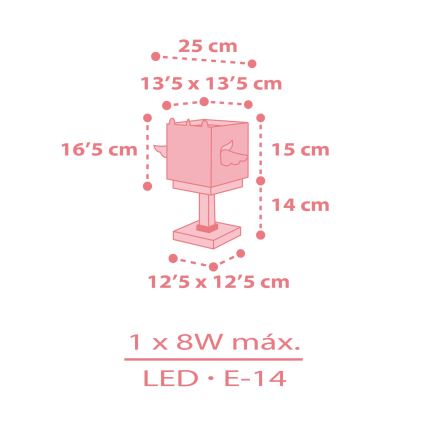 Dalber 64591 - Väike lamp lastetuppa LITTLE UNICORN 1xE14/8W/230V