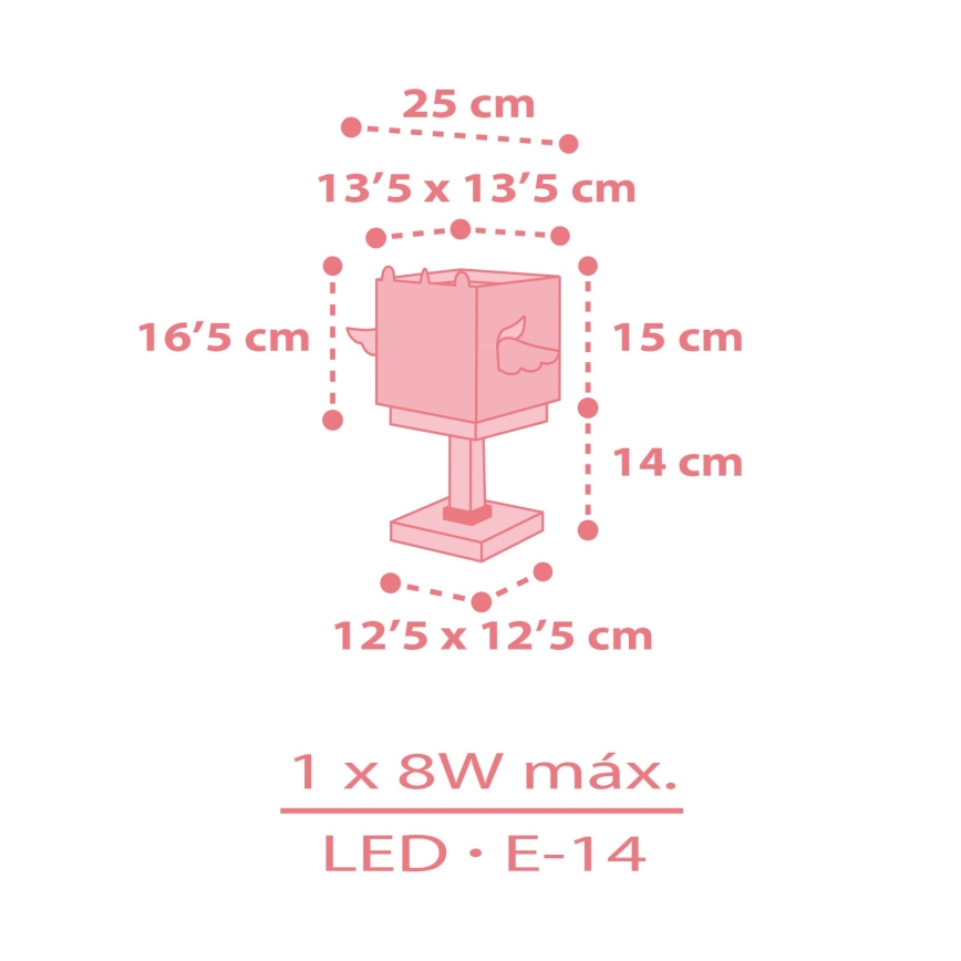 Dalber 64591 - Väike lamp lastetuppa LITTLE UNICORN 1xE14/8W/230V