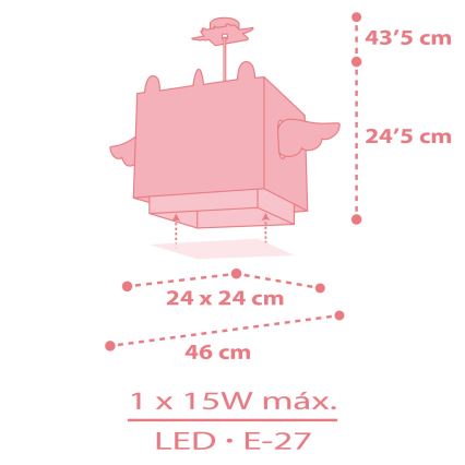 Dalber 64592 - Lühter lastetuppa LITTLE UNICORN 1xE27/15W/230V