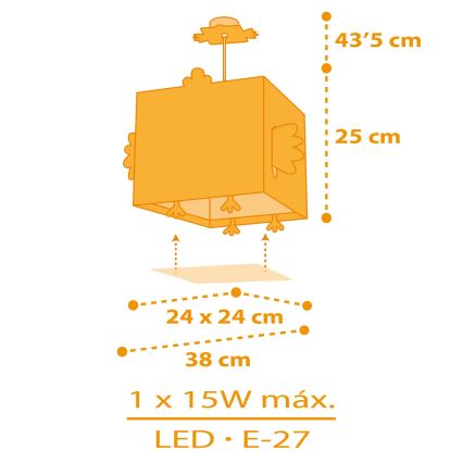 Dalber 64642 - Lühter lastetuppa LITTLE CHICKEN 1xE27/15W/230V