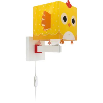 Dalber 64649 - Seinavalgusti lastetuppa LITTLE CHICKEN 1xE27/15W/230V