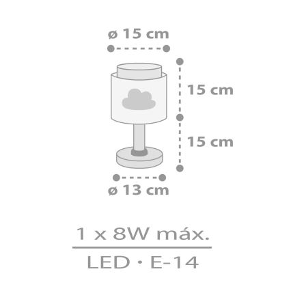 Dalber 76011E - Väike lamp lastetuppa BABY DREAMS 1xE14/8W/230V hall