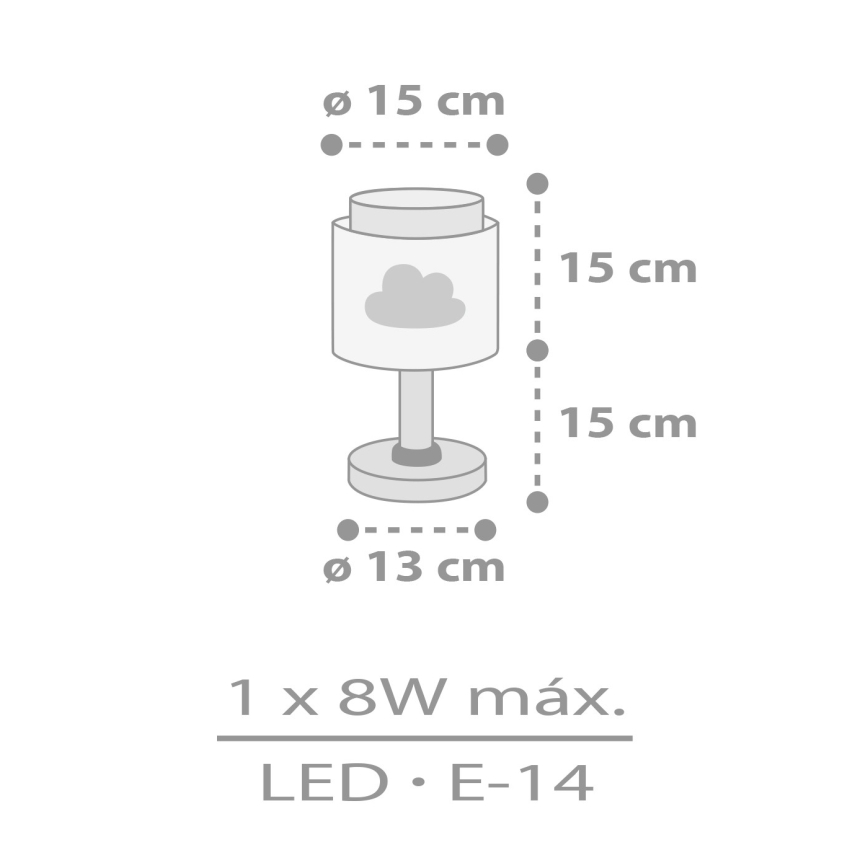 Dalber 76011E - Väike lamp lastetuppa BABY DREAMS 1xE14/8W/230V hall