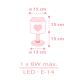Dalber 76011S - Väike lamp lastetuppa BABY DREAMS 1xE14/8W/230V roosa