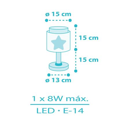 Dalber 76011T - Väike lamp lastetuppa BABY DREAMS 1xE14/8W/230V sinine