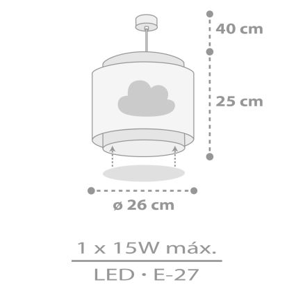 Dalber 76012E - Lühter lastetuppa BABY DREAMS 1xE27/15W/230V hall