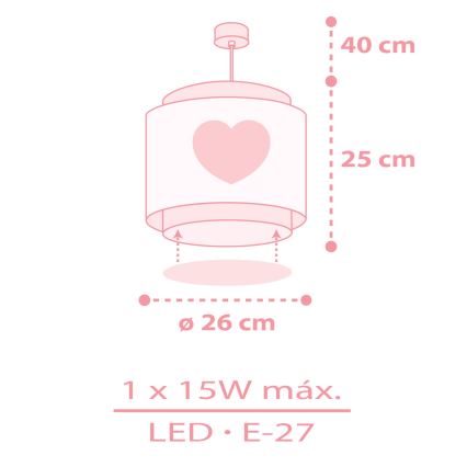 Dalber 76012S - Lühter lastetuppa BABY DREAMS 1xE27/15W/230V roosa