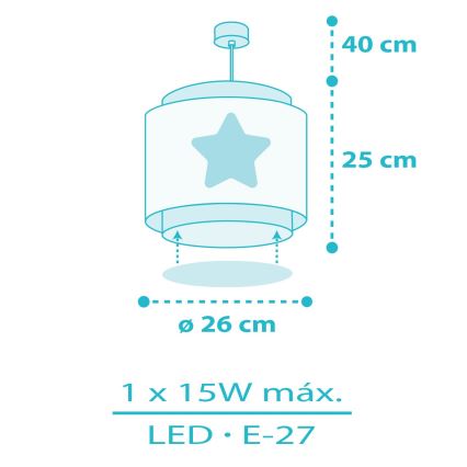 Dalber 76012T - Lühter lastetuppa BABY DREAMS 1xE27/15W/230V sinine