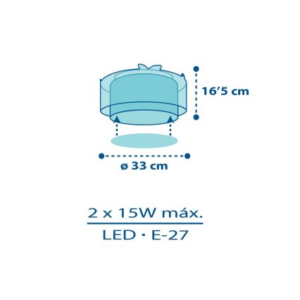 Dalber 76116 - Laevalgusti lastele JUNGLE 2xE27/15W/230V