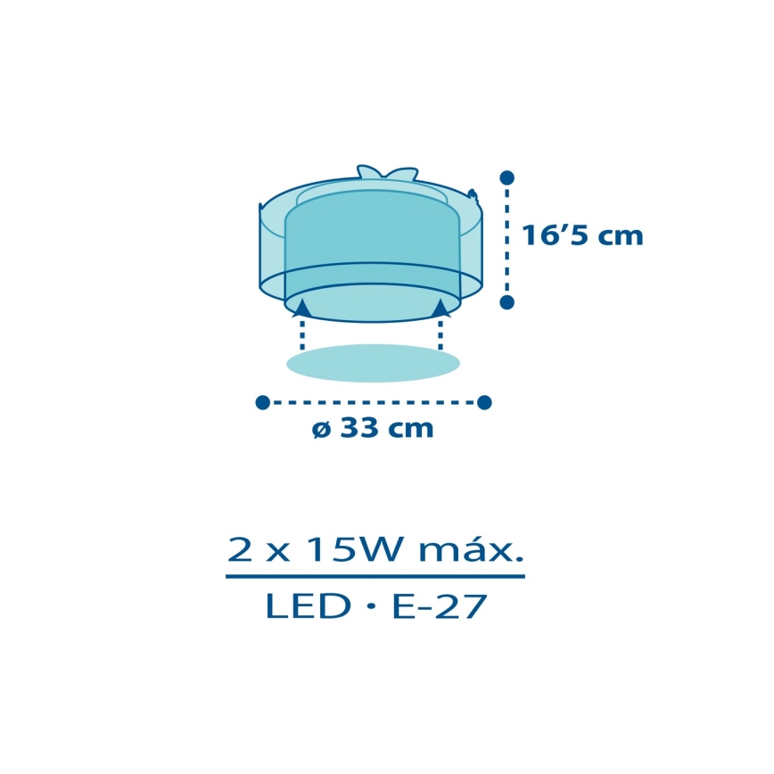 Dalber 76116 - Laevalgusti lastele JUNGLE 2xE27/15W/230V