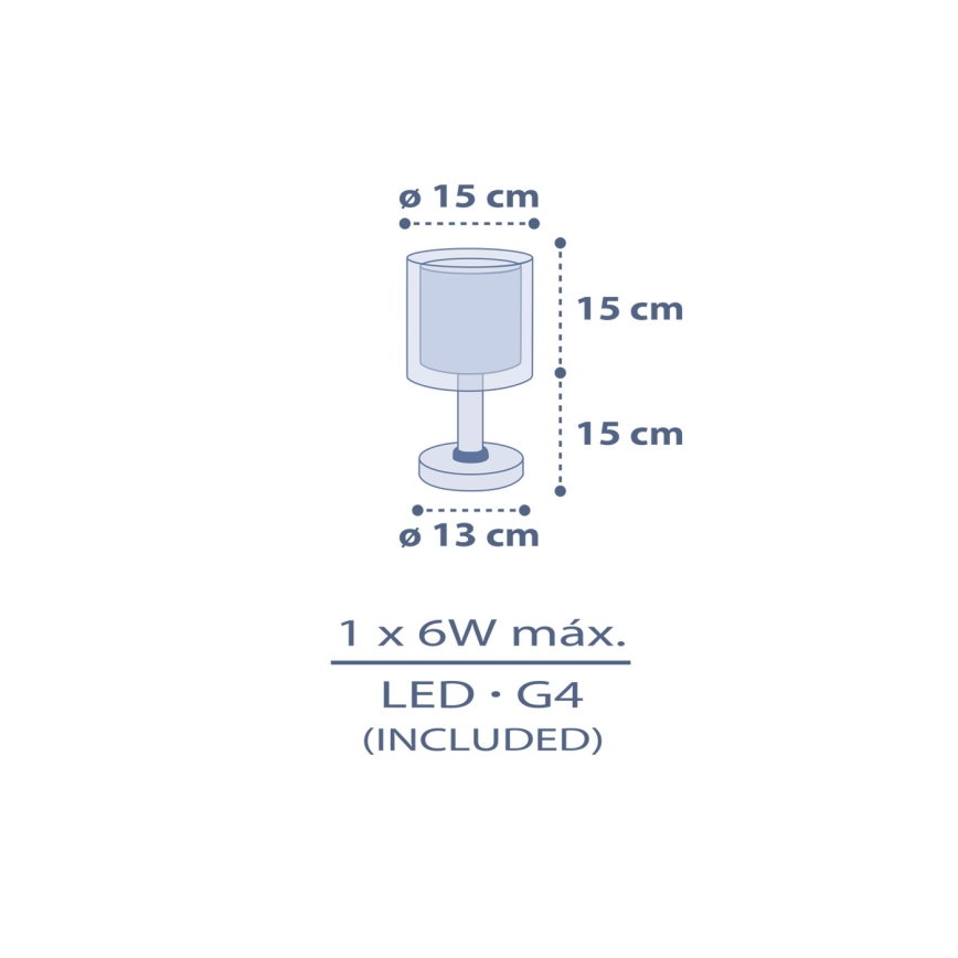 Dalber 76631 - LED laste öölamp MOON DREAMS 1xG4/4W/230V sinine