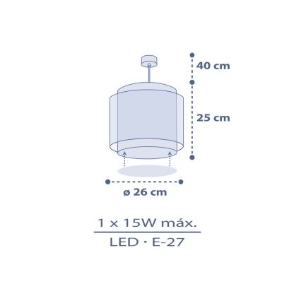 Dalber 76632 - Laste lühter MOON DREAMS 1xE27/15W/230V sinine