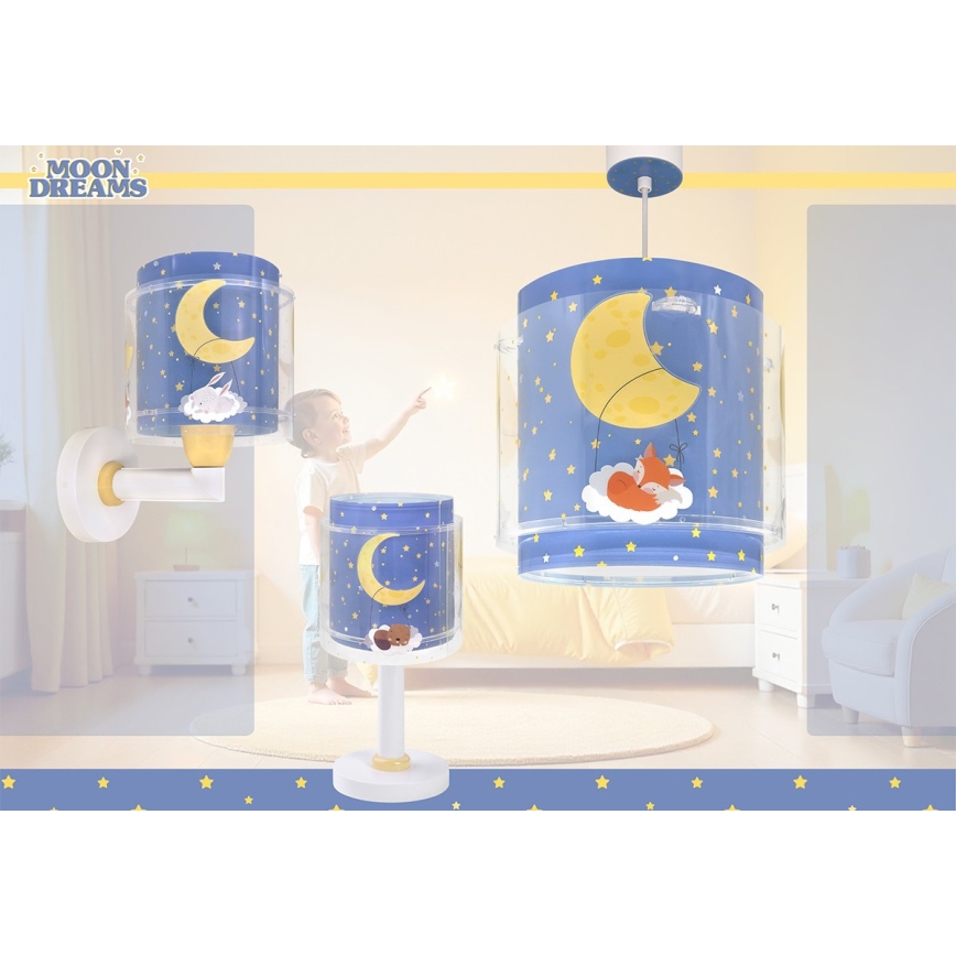 Dalber 76639 - Laste seinavalgusti MOON DREAMS 1xE27/15W/230V sinine